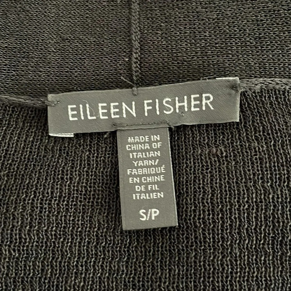 Eileen Fisher Linen Blend Open Cardigan in Black Small - Picture 2 of 8